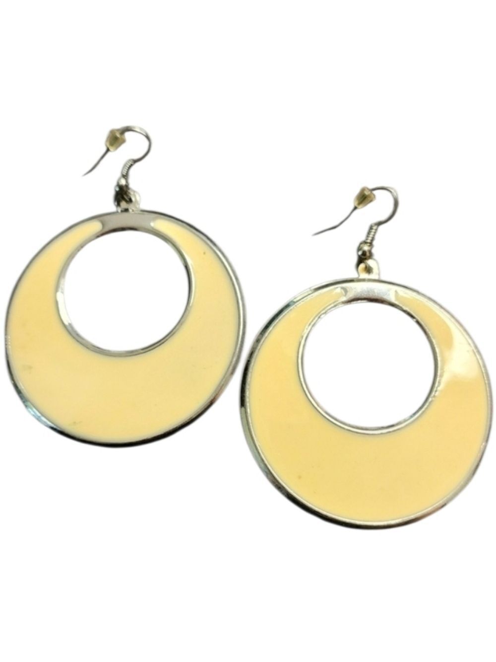 💥4 For $20💥Contemporary Cream and Silver Geometric Earrings